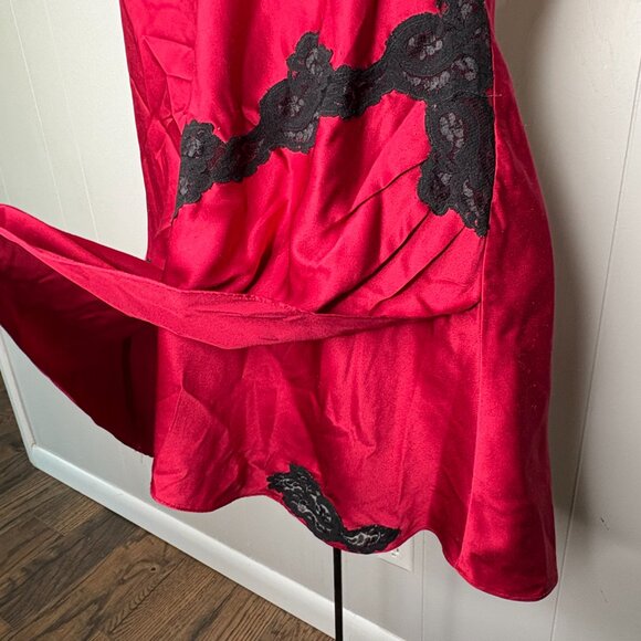Vintage Victorias Secret Gold‎ Label Red Slip Nighty Lingerie Lace Dress Chemise - Picture 6 of 6